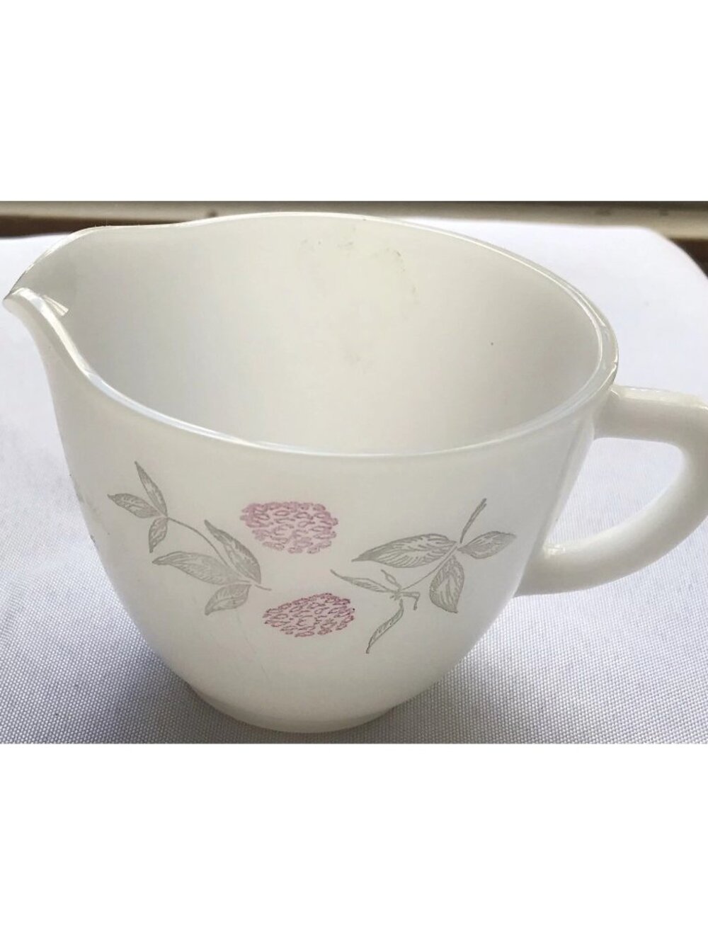 Vintage Federal Clover Blossom Milk Glass Creamer
